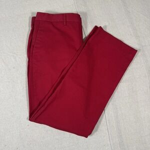 Express Producer Men's Chino Pants Red Flat Front 34x32 Modern Fit